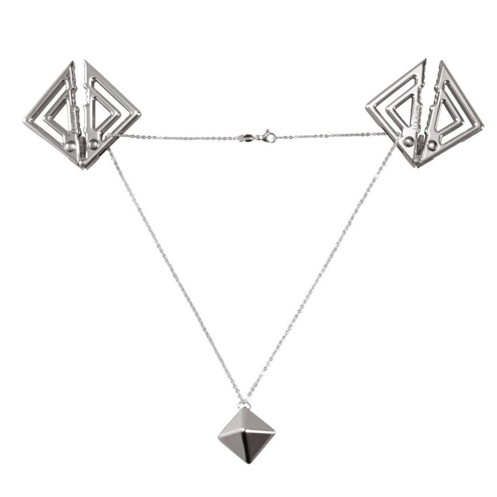 Затискачі для сосків із важкою підвіскою LOCKINK Adjustable Nipple Clamps with Heavy Pendant — Grey Sex Aura Київ - фото 1