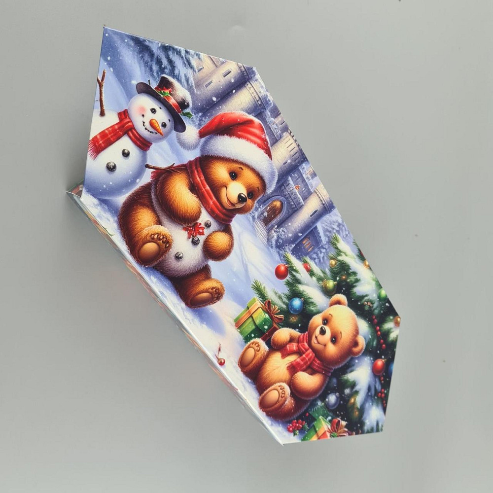 Новогодняя подарочная картонная упаковка для конфет (500грм) №241 