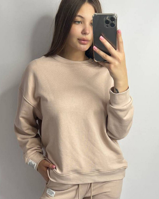 Свитшот женский трикотажный Бежевый M/L Харьков - изображение 3