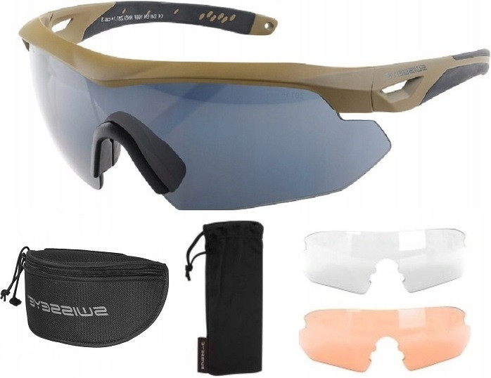 Тактичні Окуляри захисні з 2 змінними лінзами + чохол Swisseye "NightHawk" (40292) Coyote Нововолинськ - фото 1