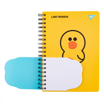 Блокнот Yes 2 в 1 В5 В7 80 арк 20 арк подвійна спіраль Line Friends Sally клітинка (151780) Вінниця - фото 2