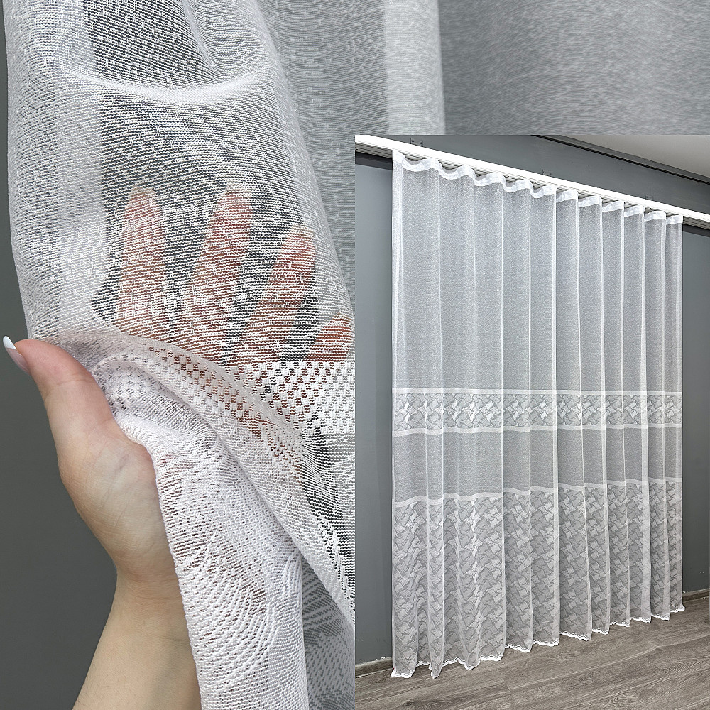 Тюль VR-Textil 1679т Преміум Жакард Білий 300х270 см (42-0691) Київ - фото 1