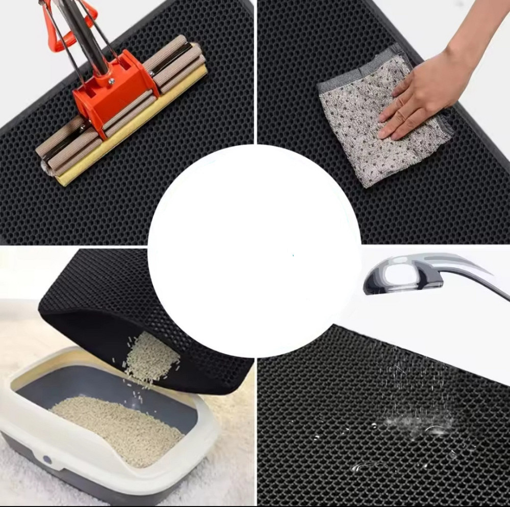 Коврик двойной для кошачьего туалета 30 на 30 черный Киев - изображение 6