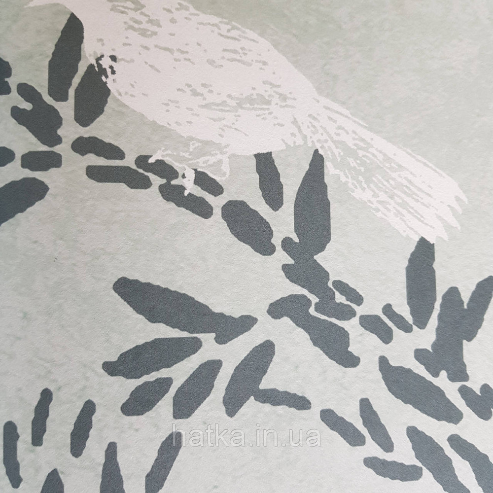 Шпалери вінілові на флізелін Caselio The Place to bed 200 x 280 см панно дерева птахи чорні сірки на Київ - фото 2