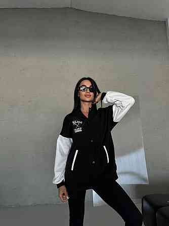 Женский теплый прогулочный костюм: бомбер и лосины трехнить на флисе + рубчик Одесса