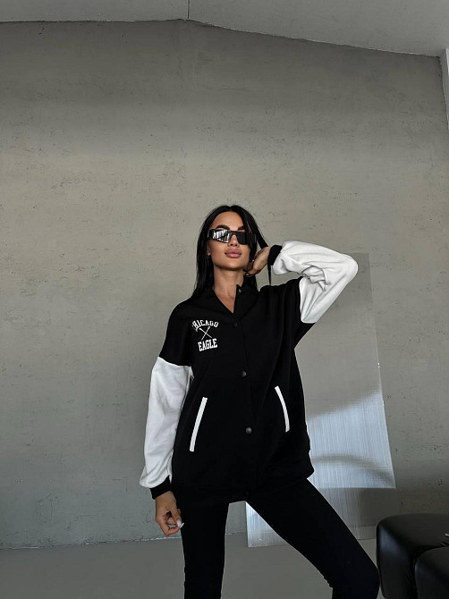 Женский теплый прогулочный костюм: бомбер и лосины трехнить на флисе + рубчик Одесса - изображение 6