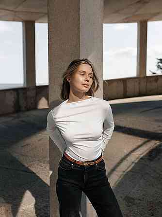 Жіночий базовий боді з драпіруванням мікро дайвінг Молочний, 46/48 Одеса