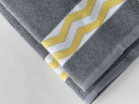 Комплект махровых полотенец Ideal Textile с бордюром 2 шт (50х90см + 70х140см) Сірий Черновцы