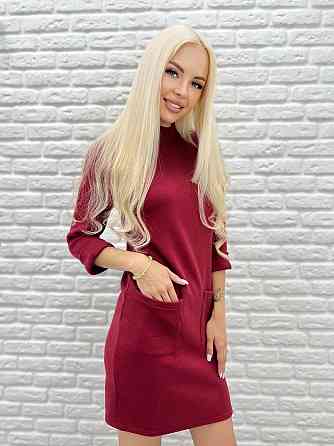 Тепла сукня з двосторонньої ангори "Debra" оптом | Норма Бордовий, 46-48 Київ