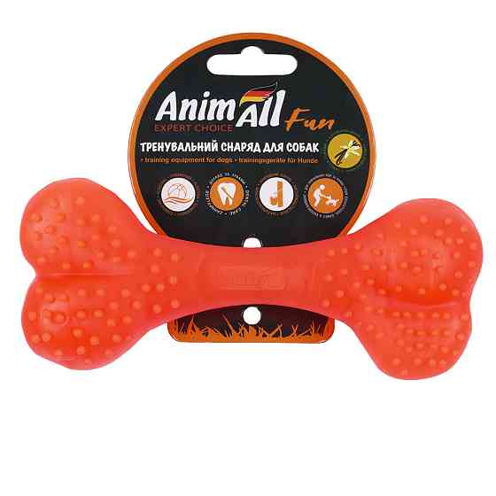 Іграшка AnimAll Fun кістка для собак, помаранчева, 15 см Київ