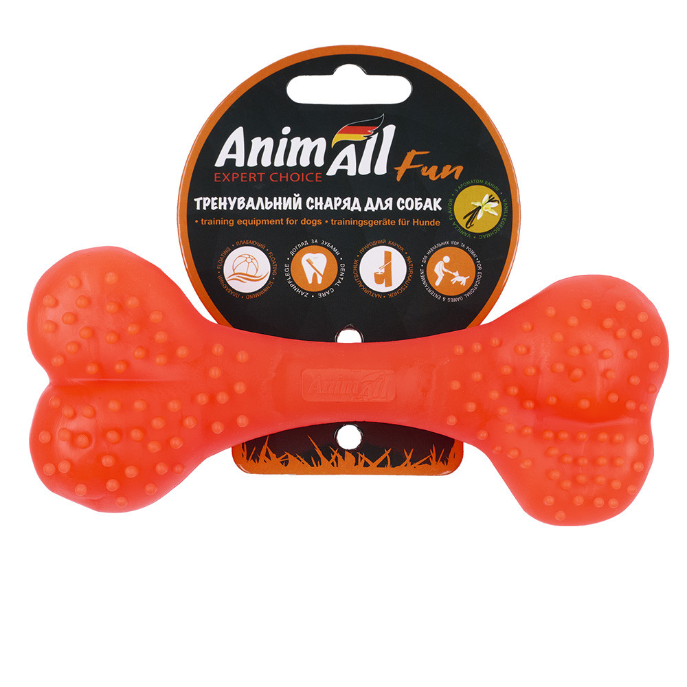 Іграшка AnimAll Fun кістка для собак, помаранчева, 15 см Київ - фото 1