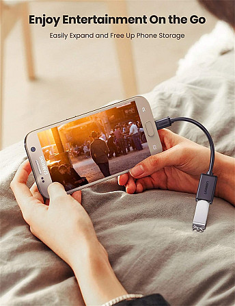 Micro USB OTG кабель-адаптер Ugreen US133 10396 (Чорний, 12см) Николаев - изображение 3