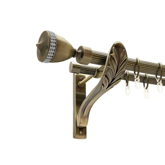 Карниз Orvit Етернія металевий дворядний ретро рифлена труба кільце металеве Антик 25\19 мм 200 см Львов