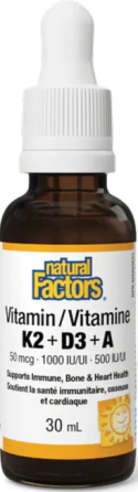 Витамин K2+D3+A Natural Factors Vitamin K2+D3+A 50 mcg/1000 IU/500 IU  30ml Киев
