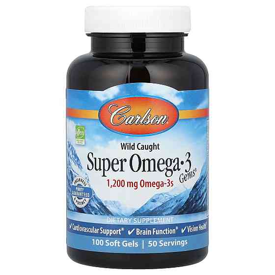 Рыбий жир (Super Omega-3) Carlson Labs, 1200 мг 100 капсул Київ