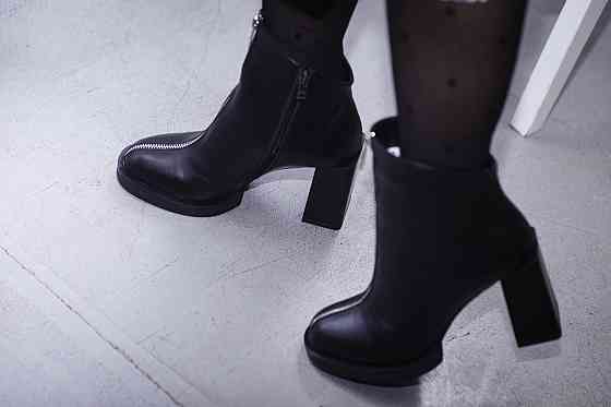 Черевики жіночі осінні на підборах, з натуральної шкіри демісезонні чорні класичні р. 36-38 303 Коломия