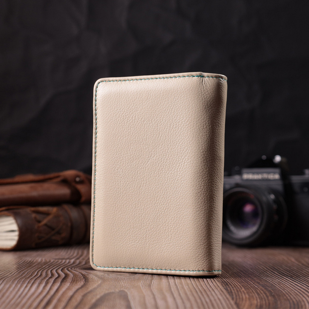Вместительный кошелек для женщин из натуральной кожи Белый (ST Leather) Киев - изображение 3