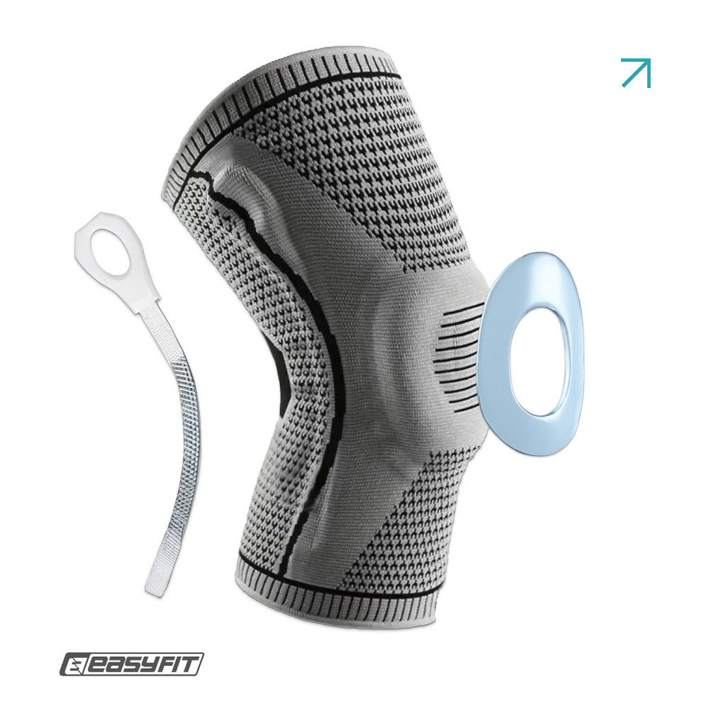 Бандаж (наколінник) ортопедичний для колінного суглоба з ребрами жорсткості та силіконовою вставкою (сірий). Розмір S Коломыя - изображение 1