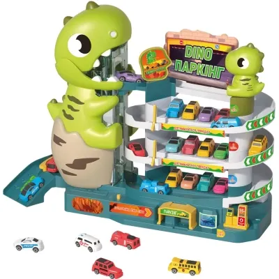 Игровой набор ZIPP Toys Dino паркинг электрический, 6 машинок (3311A) Винница