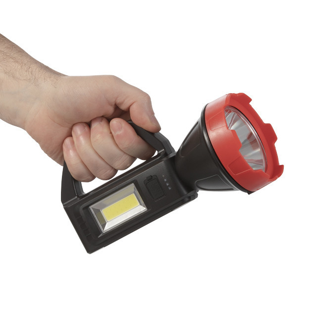 Фонарь аккумуляторный 1 LED + 1 COB, power bank, индикатор заряда, солнечная панель INTERTOOL LB-0107 Киев - изображение 9