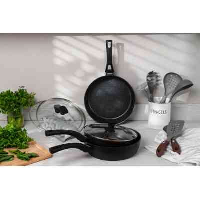 Сковорода Ardesto Gemini Livorno, 24см, алюміній, чорний (AR1224A) Вінниця