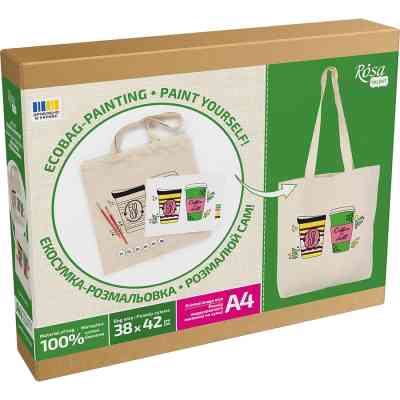 Набір для творчості Rosa Talent екосумка-розмальовка, Coffee Time 38х42 см (4823098544616) Вінниця