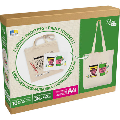 Набір для творчості Rosa Talent екосумка-розмальовка, Coffee Time 38х42 см (4823098544616) Вінниця - фото 1