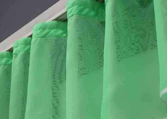 Кухонная занавеска VR-Textil № 047к белый с мятным 280х170 см (52-0865) Киев