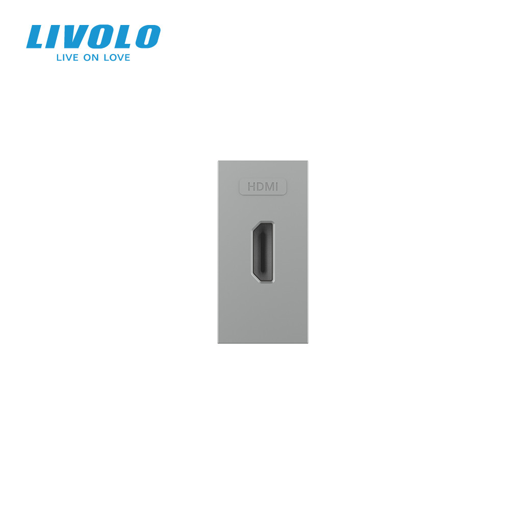 LIVOLO HDMI розетка LIVOLO 1.4, сіра, модуль 0.5 поста, для телевізора / ПК (VL-FCHD-1IP) Коломия - фото 8