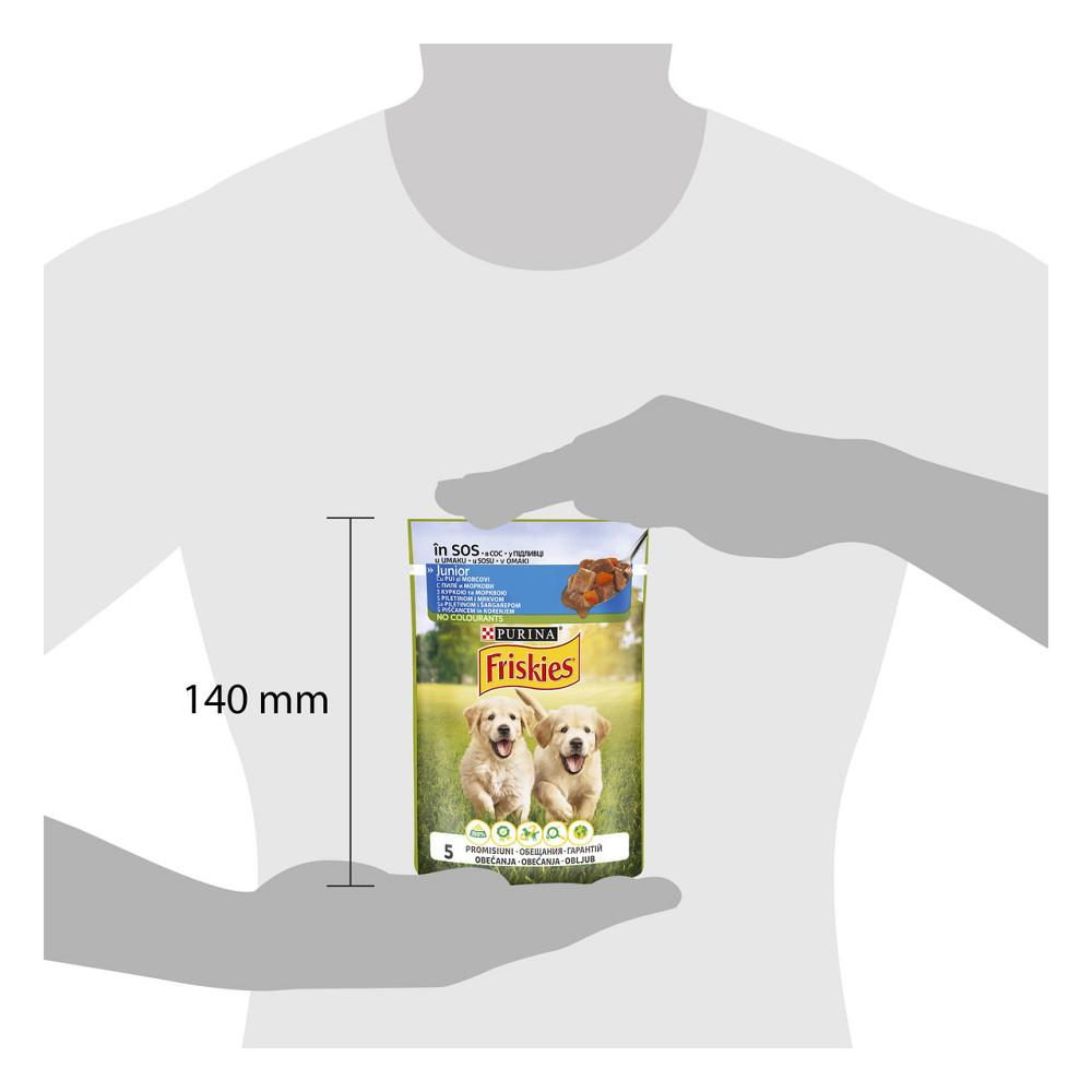 Влажный корм FRISKIES Junior для щенков, кусочки в соусе, с курицей и морковью, 85 г Киев - изображение 3