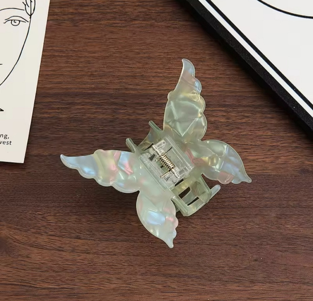 Заколка-крабік метелик Салатовий Смела - изображение 1