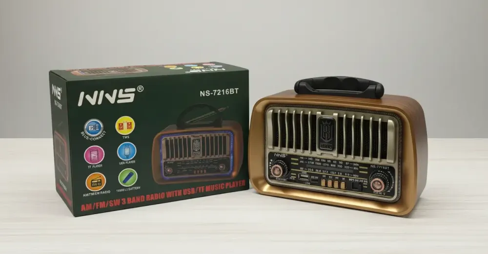 Радіоприймач NNS NS-7216BT Bluetooth з LED підсвіткою, USB, TF, FM/AM/SW, акумулятор 18650 Одеса - фото 7