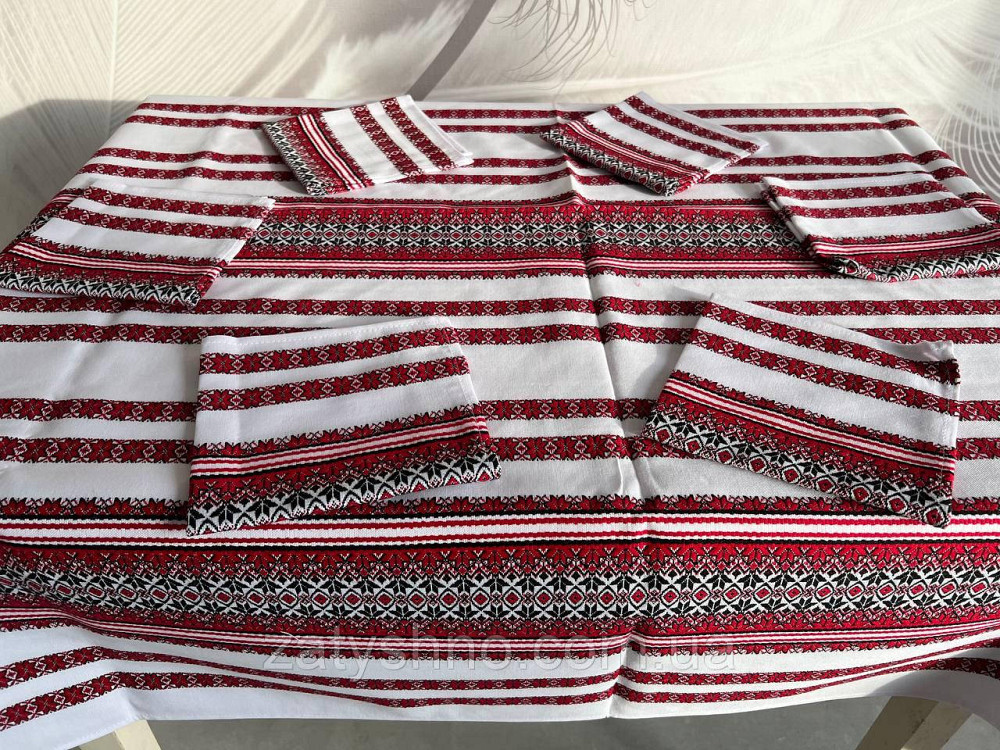 Красива вишита скатертина з серветками Київ - фото 8