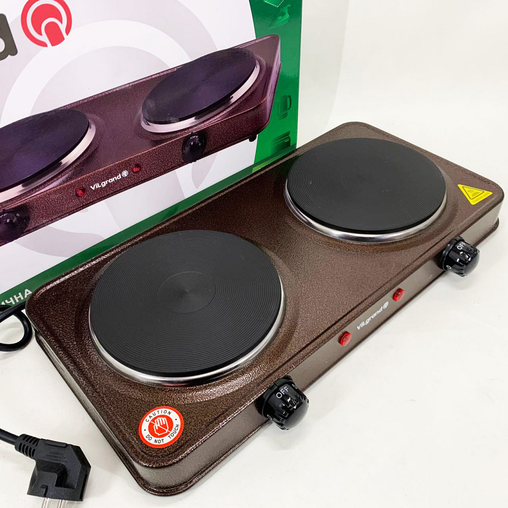 Плита электрическая настольная компактная ViLgrand VHP152F 1000 Вт, Бытовая настольная плита для дома YP-59 Львов - изображение 3