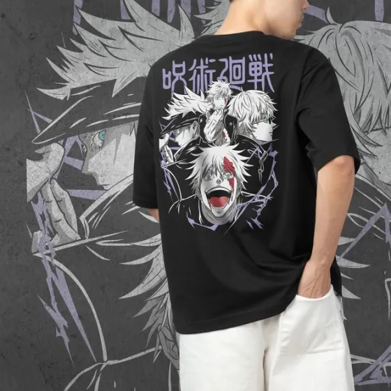 Футболка чоловіча з  принтом Магическая Битва Сатору Годжо Hollow Purple Розмір 48 Дніпро