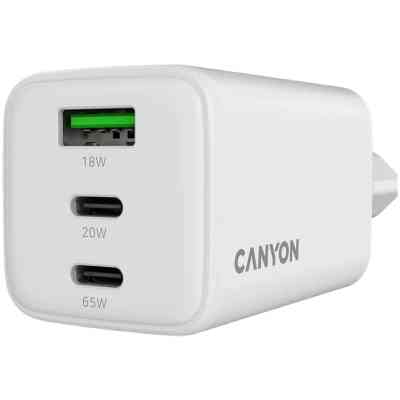 Зарядное устройство Canyon CU65ACC GaN 65W 2xPD 1xQC EU White (CNS-CUW65ACC) Винница
