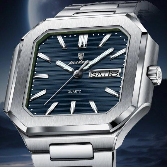 Годинник чоловічий наручний Poedagar Chester (Сріблясті із синім) Київ - фото 3