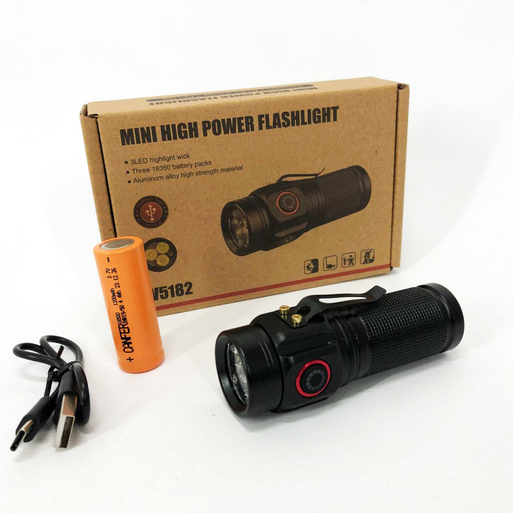 Ручний ліхтар з двома режимами роботи W5182-3XHP360, Супер яскравий лід ліхтарик, Сильний ліхтарик NR-17 Львів - фото 5