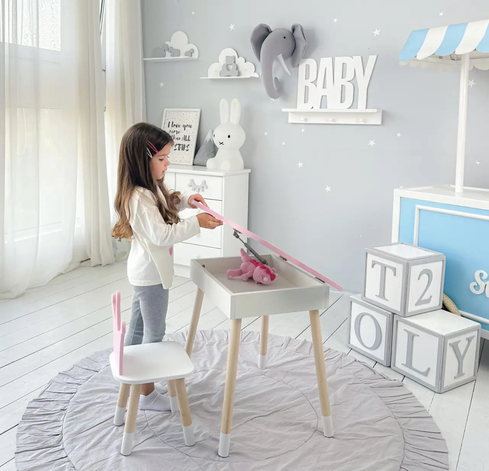 Дитячий стіл Хмара з нішою та стільцем Корона (Рожевий) Київ - фото 5