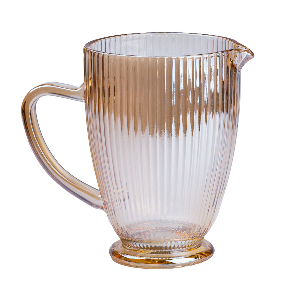 TS Kitchen Набір скляний глечик і 6 склянок бурштиновий Киев - изображение 3