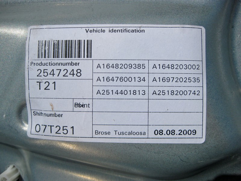 Mercedes-Benz  A1647201579 Склопідйомник передніх лівих дверей ML W164 GL X164 Одеса - фото 3