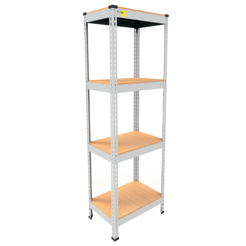 Металевий стелаж Emby Light Series (розмір 1500х450x300мм) 4 полиці ДСП до 100кг Білий Вінниця - фото 1