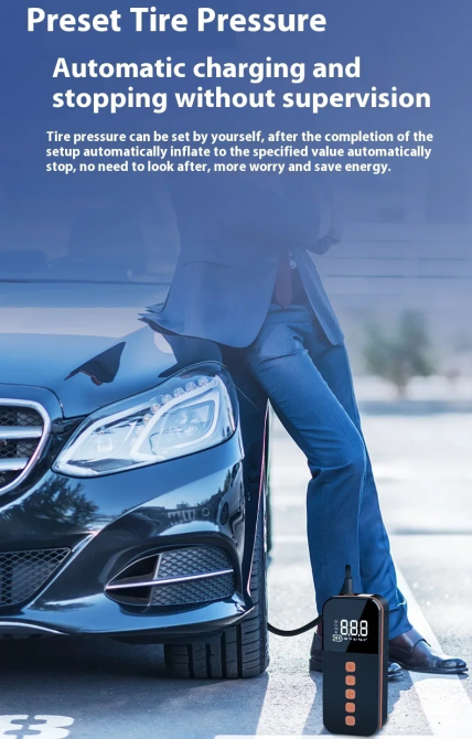 Насос аккумуляторный цифровой Air SCK619-4 80W PowerBank Type-C с фонариком и переходниками Киев - изображение 7