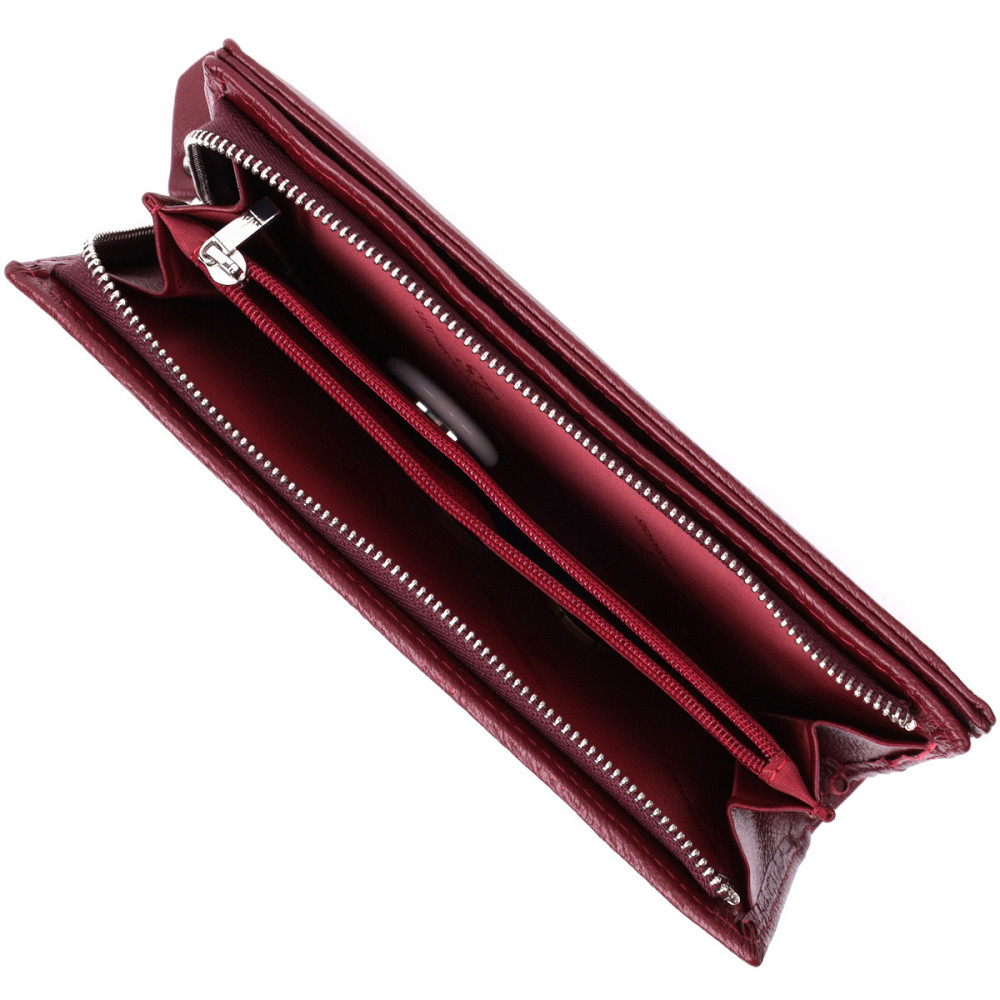Современный кошелек-клатч для стильных женщин из натуральной кожи ST Leather 22534 Бордовый Киев - изображение 4