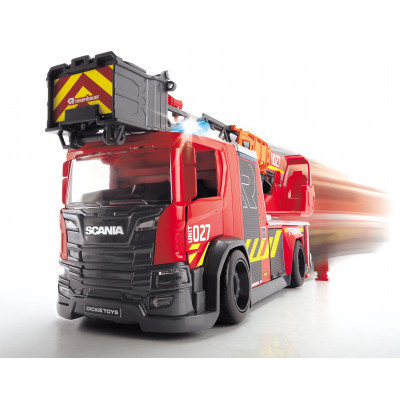 Спецтехніка Dickie Toys Пожежна машина Сканія з телескопічною драбиною, зі звуком і світловими ефектами 35 см (3716017) Вінниця - фото 2