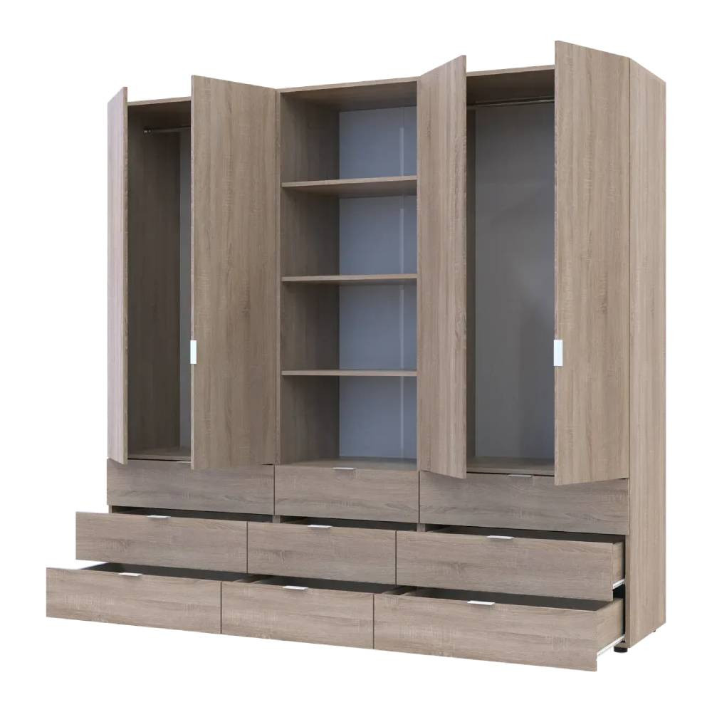 Шафа для одягу Гелар Дуб сонома 2+2ДСП з пеналом 215х49.5х203.4 (DRS-011917) Львів - фото 4