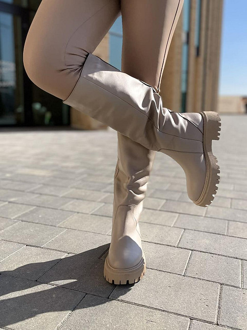 Зимові жіночі чоботи натуральна шкіра на низькому ходу кольору лате теплі 503/21150 р. 38-40 Коломыя - изображение 8