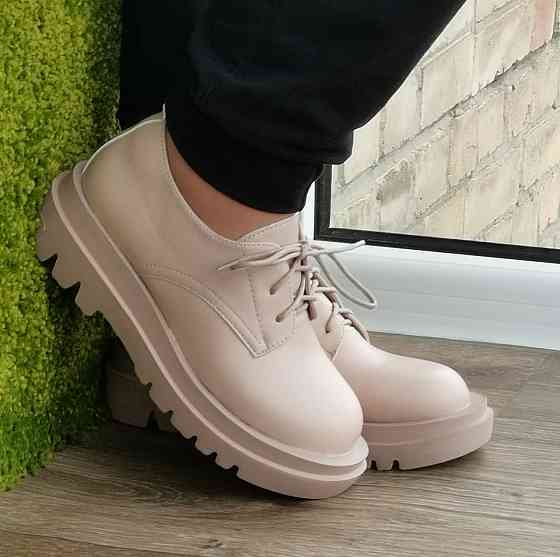 Жіночі Бежеві Туфлі Кросівки на Танкетці Сліпони Шкіряні Мокасини (розміри: 36,37,38,39,40,41) — 6-26х Дніпро