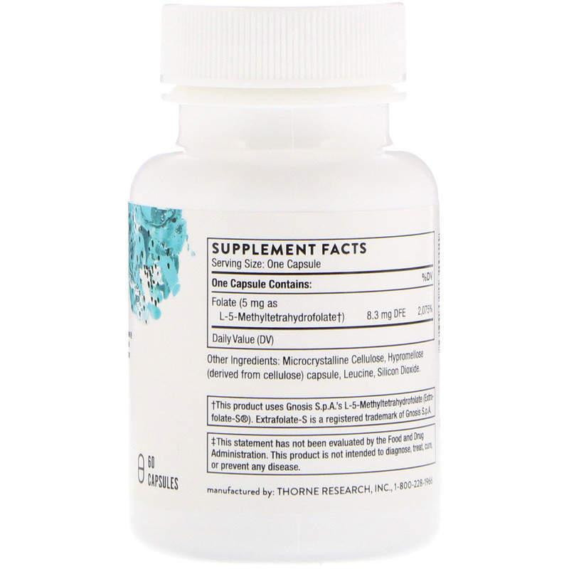 Метилфолат Thorne 5-MTHF 5 мг 60 капсул Киев - изображение 2