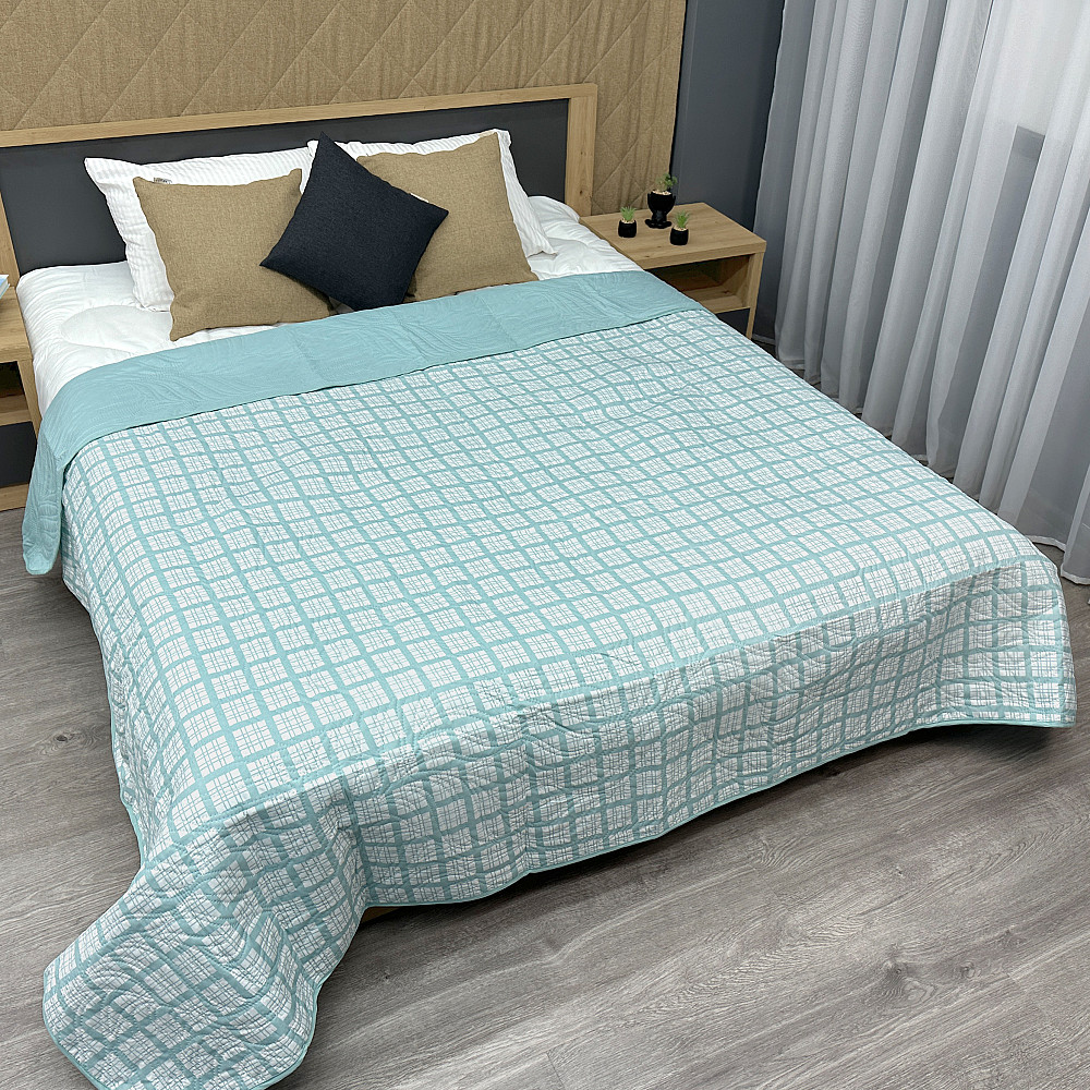 Покривало Decorator Bianca 215х240 см блакитний з білим (85-203) Київ - фото 1